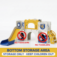 thumbnail image 5 of TLSUNNY 10-in-1 Toddler Climber Slide Playset, W/ Basketball Hoop & Ball, Drawing Board, Non-Slip Steps, Tunnel, Indoor Outdoor Playground for Kids, 5 of 12