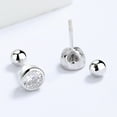 thumbnail image 5 of 4mm Crystal CZ Cartilage Stud Earrings 925 Sterling Silver Dainty Round Tragus Helix Piercing Barbell for Women, 5 of 5