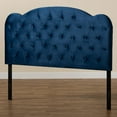 thumbnail image 5 of Baxton Studio Clovis Modern and Contemporary Navy Blue Velvet Fabric Upholstered Queen Size Headboard, 5 of 8