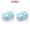 thumbnail image 1 of 1/2/3PCS Microwave Lunch Box with Spoon Chopsticks Wheat Straw Dinnerware Food Storage Container Children Kids School Office Style C 2pcs, 1 of 6