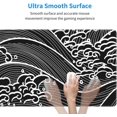 thumbnail image 6 of Black White Large Gaming Mouse Pad Mat Extended XL Japanese Anime Sea Wave Mice Pad Long Keyboard Desk Mat with Non-Slip Rubber Base for Office Laptop Computer 31.5x11.8, 6 of 6