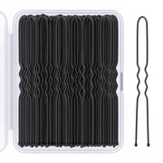 EXLEAF 2.8 Inch U Shaped Hair Pins for Women Girls,Long Hair Pin Bobby Pin for Secure Bun Hairstyles,100 Count (Brown)