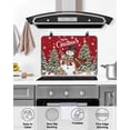 thumbnail image 4 of Large Induction Cooktop Protector Mat Red Christmas Snowman Stove Top Covers for Electric Stove, Xmas Tree Snowflake Botanical Decorative Stove Burner Cover Mats, Glass Top Stove Cover, 4 of 7
