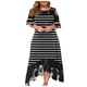 thumbnail image 1 of Vestidos Para Mujer Vestido de Talla Grande de Moda Cuello Redondo Estampado Encaje Patchwork Vestido Largo Vestido de Manga Corta Odeerbi ODB154586, 1 of 5
