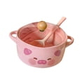 thumbnail image 1 of twisto Ramen Bowl with Handle and Lid Multifunctional Cartoon for Rice Cereal Fruit Pink, 1 of 8