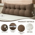 thumbnail image 3 of Lovote Triangular Headboard Pillow with Side Pockets - Teddy Velvet Fabric, Bed Rest Reading Pillow, Removable & Washable Cover, Daybed Wedge Pillow for King Beds, Brown, 3 of 6