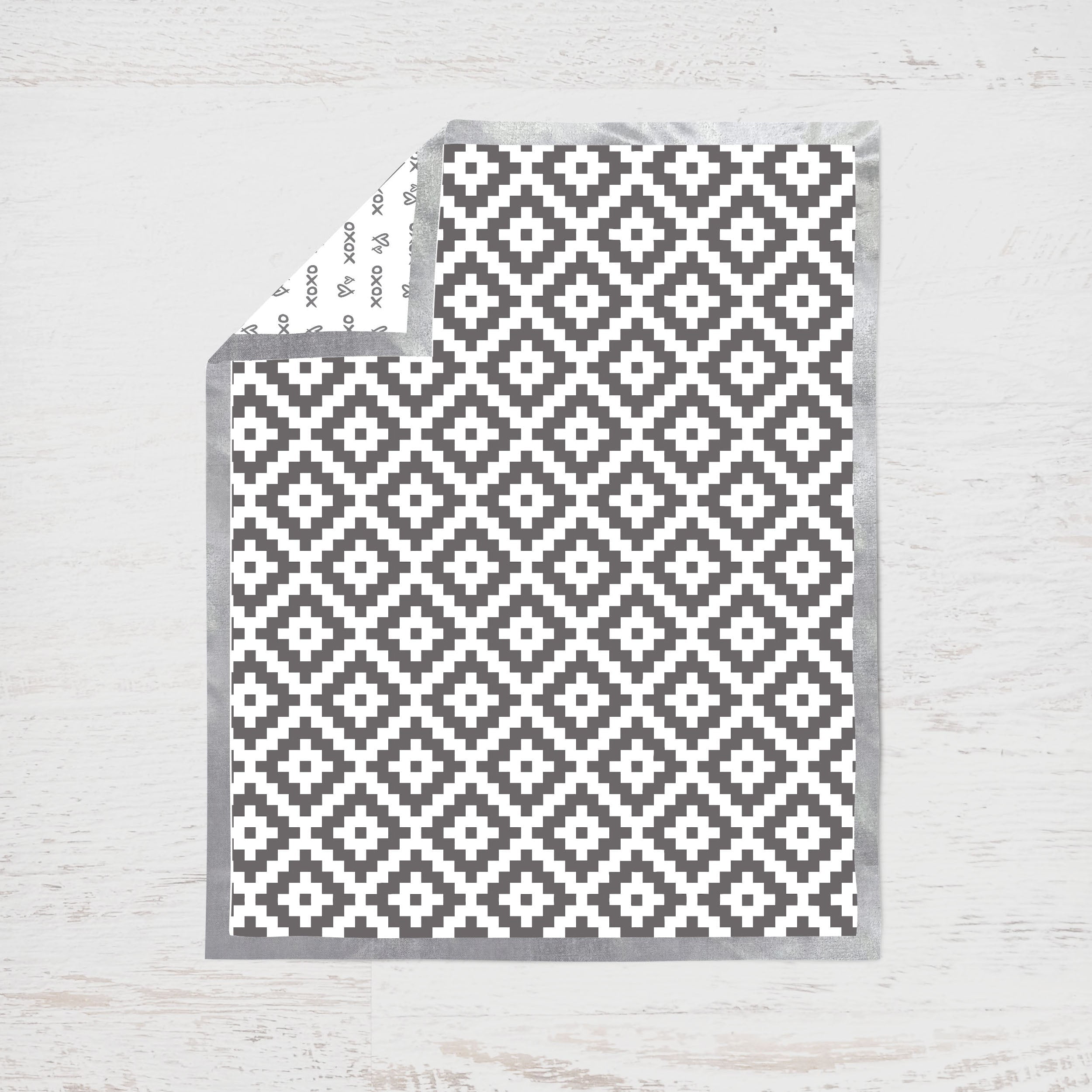 Bacati - Love Aztec 10-Piece Crib Bedding Set with Two Crib Sheets - Grey/Silver Unisex
