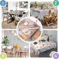thumbnail image 4 of Square Tablecloth, Waterproof Polyester Table Cover, Wrinkle Resistant & Washable Fabric for Dining, Kitchen, Picnic, 42x42in(107x107cm), Liquid & Marble Print, 4 of 6