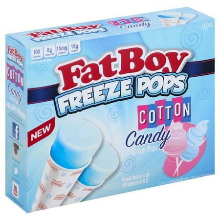 FatBoy Cotton Candy Freeze Pops Cream Pops, 6 pack