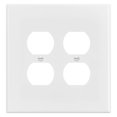 thumbnail image 1 of ENERLITES Jumbo doble dúplex cubierta para receptáculo dos salidas placa de pared de gran tamaño 2 unidades 5.5" x 5.5" policarbonato irrompible termoplástico listado UL 8822O-W blanco, 1 of 1