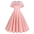 thumbnail image 2 of Daiosportswear Women'S formal Wedding Guest Dress Ruffle Bridesmaid Dress Flutter Sleeve Prom Dresses for Teens,Women'S Short-Sleeved Dress Pink 6(M), 2 of 8