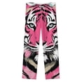thumbnail image 4 of Pink Tiger Stylish Fierce Art Print Winter Female Pants Flannel High Waist Women Pants Lady Warm Straight Leg Plush Trousers, 4 of 7