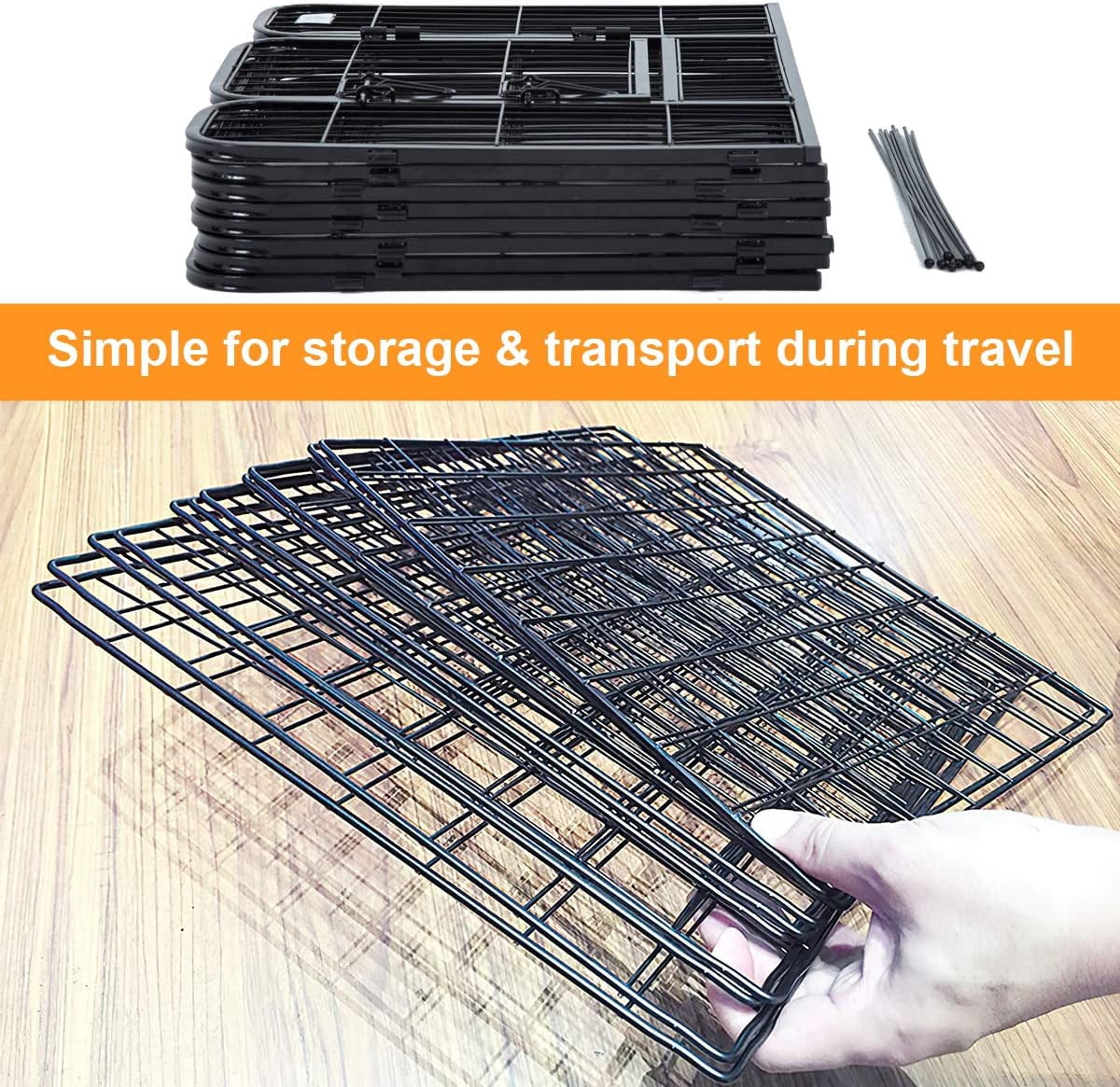 NiamVelo 40" Height Heavy Duty Metal Dog Playpen 8 Panels Dog Fence Pet Puppy Exercise Pen with Door(Black)