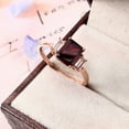 thumbnail image 2 of Vintage Garnet Engagement Ring 4ctEmerald Cut 925Silver Engagement Cluster Ring Moissanite Bridal Ring Promise Cluster Ring Anniversary Gift, 2 of 3