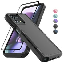 Motorola Moto G Stylus 5G 2023 Phone Case with Tempered Glass Screen Protector, eBizWare Shockproof Case Cover for Moto G Stylus 5G 2023, Heavy Duty Armor Full Body Protective Cover -Black