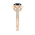 thumbnail image 3 of ANGARA Natural 1.6 ct Blue Sapphire Halo Ring with Diamond Accents in 14K Rose Gold for Women (Size-7mm) | September Birthstone, Anniversary, Jewelry Gift for Women | Natural Blue Sapphire Ring, 3 of 9