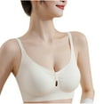 thumbnail image 3 of Swuxness Women's Push Up Wireless Bra, Womens Bras, Women's Solid Color Seamless Jelly Gel Fixed Cup Breathable Comfortable Everyday Bra White, 38/85D, 3 of 5