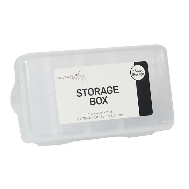 Everything Mary 2Sided Compartment Plastic Bead Storage Box, Clear