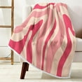 thumbnail image 2 of Pink Throw Blanket, Retro Boho Aesthetic 70S Abstract Blankets and Throws for Couch Sofa, Super Warm Cozy Microfiber Flannel Blanket for Bed Living Room Camping Travel 50x60 Inches, 2 of 5