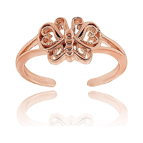 Rose Gold Tone over Sterling Silver Butterfly Toe Ring
