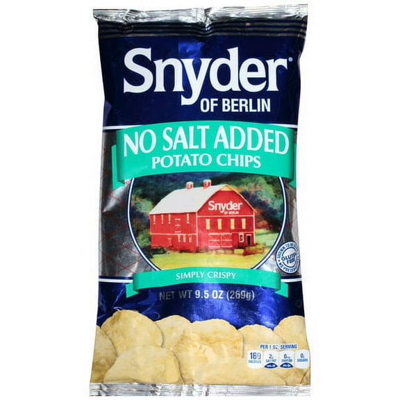 Snyder Of Berlin No Salt Added Potato Chips 9.5 Oz.