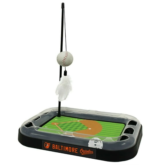 Pets First MLB Baltimore Orioles CAT Scratcher Mat Toy with Catnip Plush & Feather Cat Toy 5-in-1 Kitty Toy
