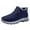 Dark Blue, variant on QQAMB Womens Shones Footwear Barefoot Waterproof Hiking Boots Snow Boots Winter Shoes Warm Fur Lined Ankle Boot Wide Toe Box Shoe Minimalist Sneakers