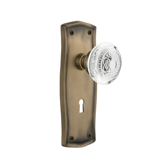 Nostalgic Warehouse Praced_Psg_234_Kh Vintage Crystal Egg And Dart Passage Door Knob Set -