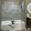 Palisade 23.2in x 11.1in Vinyl Wall Tile Shower Kit in Frost Nickel