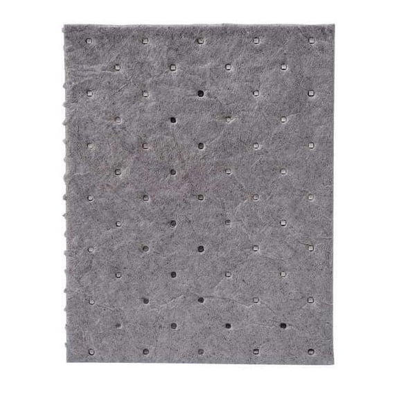 Sorbent Pad, 5 gal, 7 1/2 in x 10 in, Universal, Gray, Polypropylene