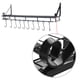 thumbnail image 3 of Estante De Sartén, Estante De Sartén Colgante De Metal Con 10 Soportes De Gancho, Construcción De Hierro Tratado Con Organizador De Almacenamiento De Cocina Para Mantener, 3 of 7
