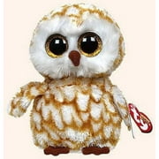 TY Beanie Boos - Swoops Brown Owl (Glitter Eyes  Regular Size 6" Plush) Bonus 1 Random TY Eraser