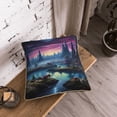 thumbnail image 5 of KLL Fantasy Landscape Starry Night Decorative Throw Pillow Covers Velvet Soft for Couch Sofa Bedroom Living Room Outdoor (No pillow core)- 20"x20", 5 of 5