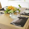 thumbnail image 4 of Ambesonne Nature Place Mats Set of 4, Wild Bear Night Jungle, Standard Size, Army Green Pale Peach, 4 of 6