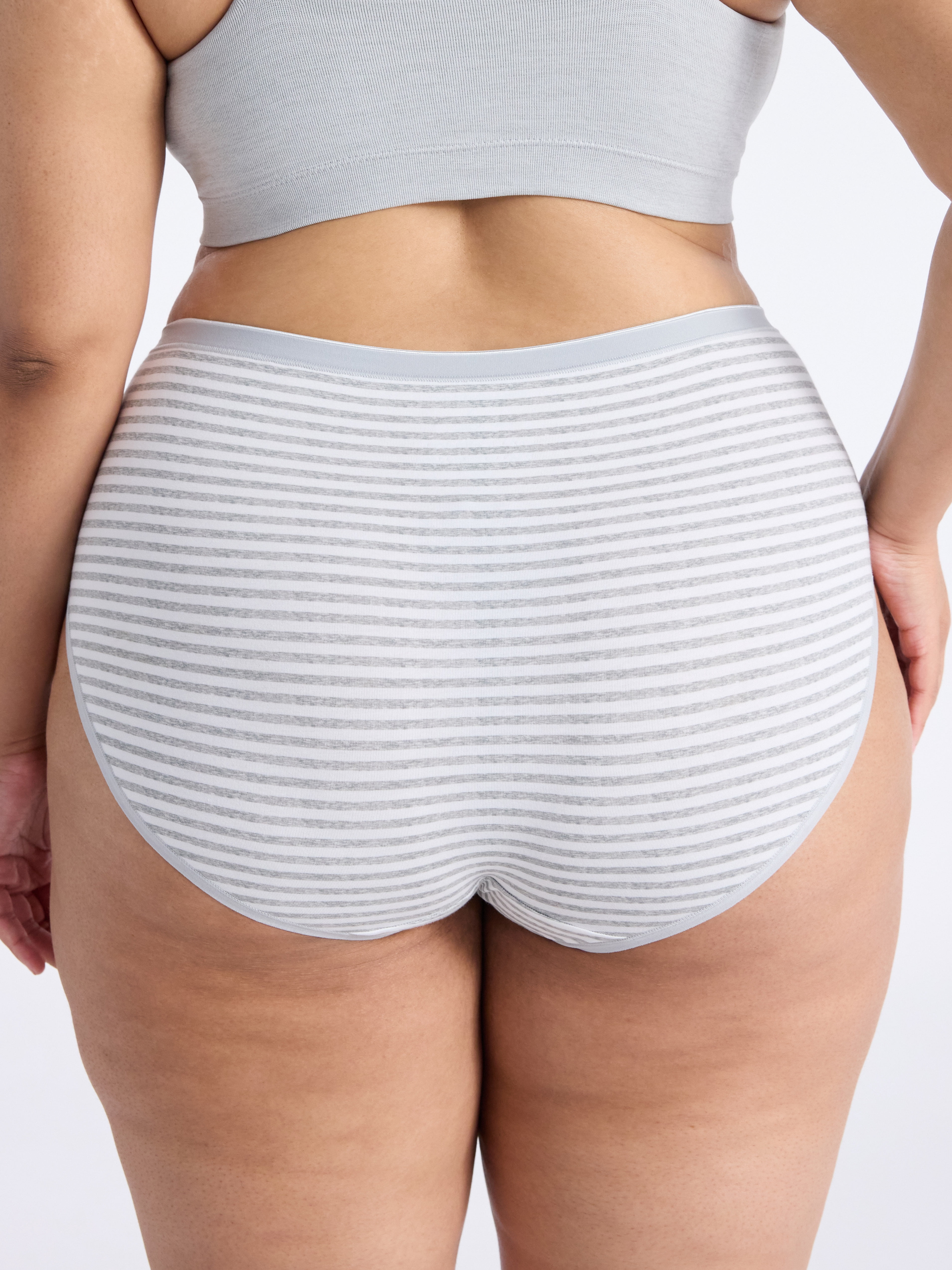 Joyspun Women's Plus Cotton-Blend Hi-Cut Panties, 3-Pack, Sizes 1X-5X