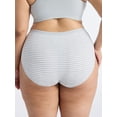 thumbnail image 3 of Joyspun Women's Plus Cotton-Blend Hi-Cut Panties, 3-Pack, Sizes 1X-5X, 3 of 7