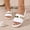 White, variant on Women's Flat Slide Sandals with Gold Metal Bar Detail, Open Toe Minimalist Mules for Casual Summer Wear