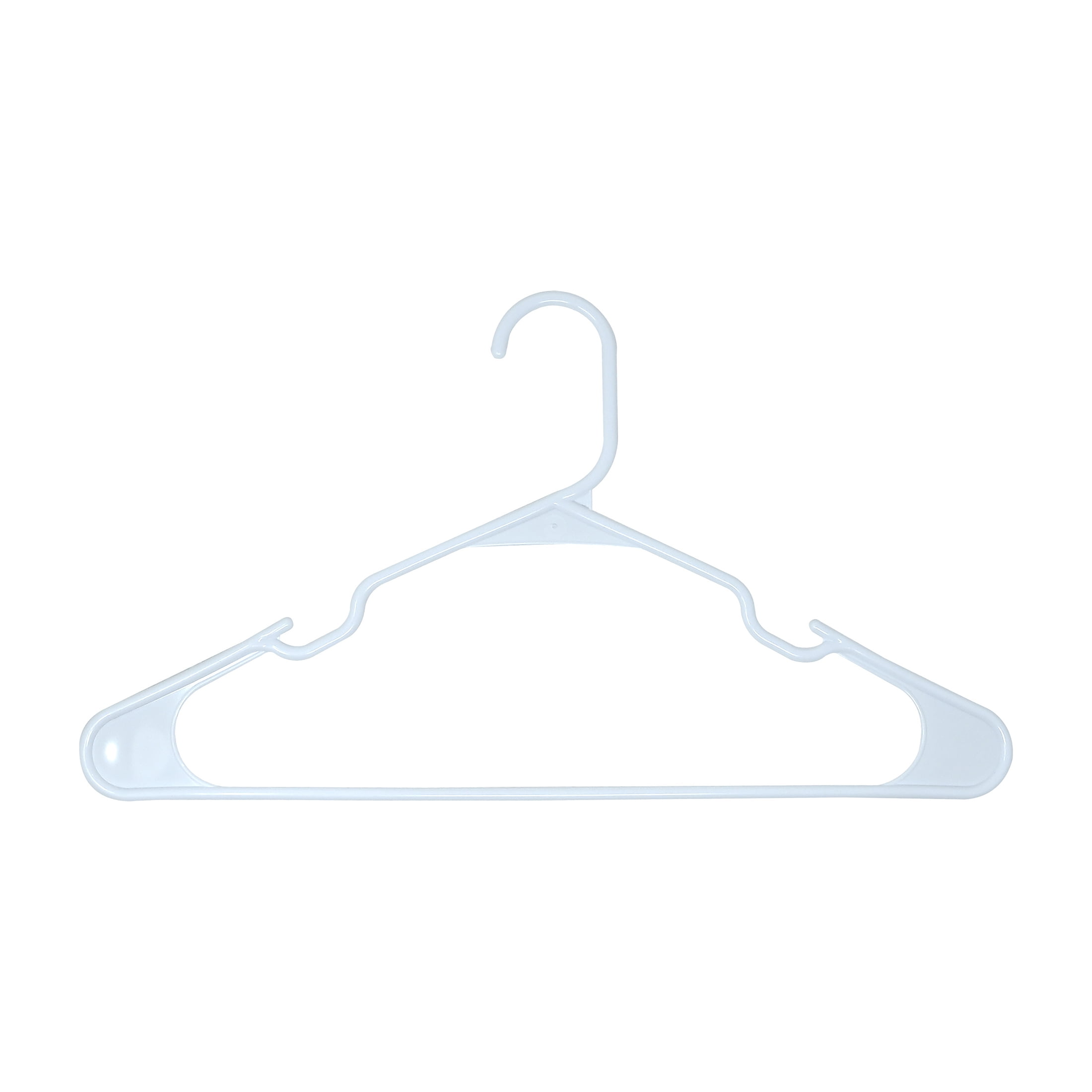 Mainstays Plastic Notched Adult Hangers for Any Clothing Type, Arctic White 50 Count