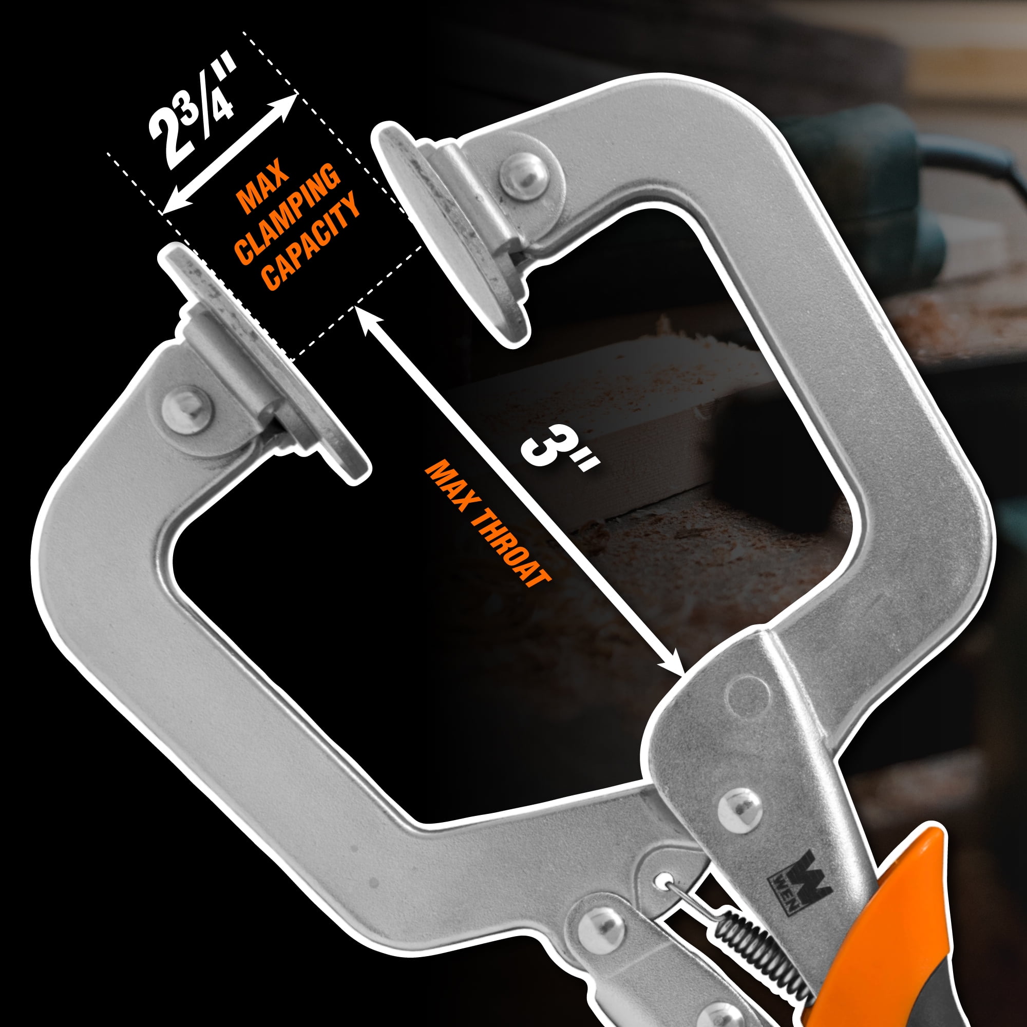 WEN 3-Inch Face Clamp for Woodworking and Pocket Hole Joinery