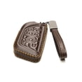thumbnail image 2 of Vitodeco Genuine Leather Smart Key Fob Case with Leather Key Strap Compatible for Chevrolet Corvette (2020 - 2026 Models) - 7-Button, Brown, 2 of 6