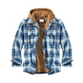 thumbnail image 5 of Color 103XLChaquetas de algodón forradas acolchadas cálidas para hombre con capucha Botón abajo Cremallera Manga larga a cuadros, 5 of 5