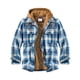 thumbnail image 5 of Color 282XLChaquetas de algodón forradas acolchadas cálidas para hombre con capucha Botón abajo Cremallera Manga larga a cuadros, 5 of 5