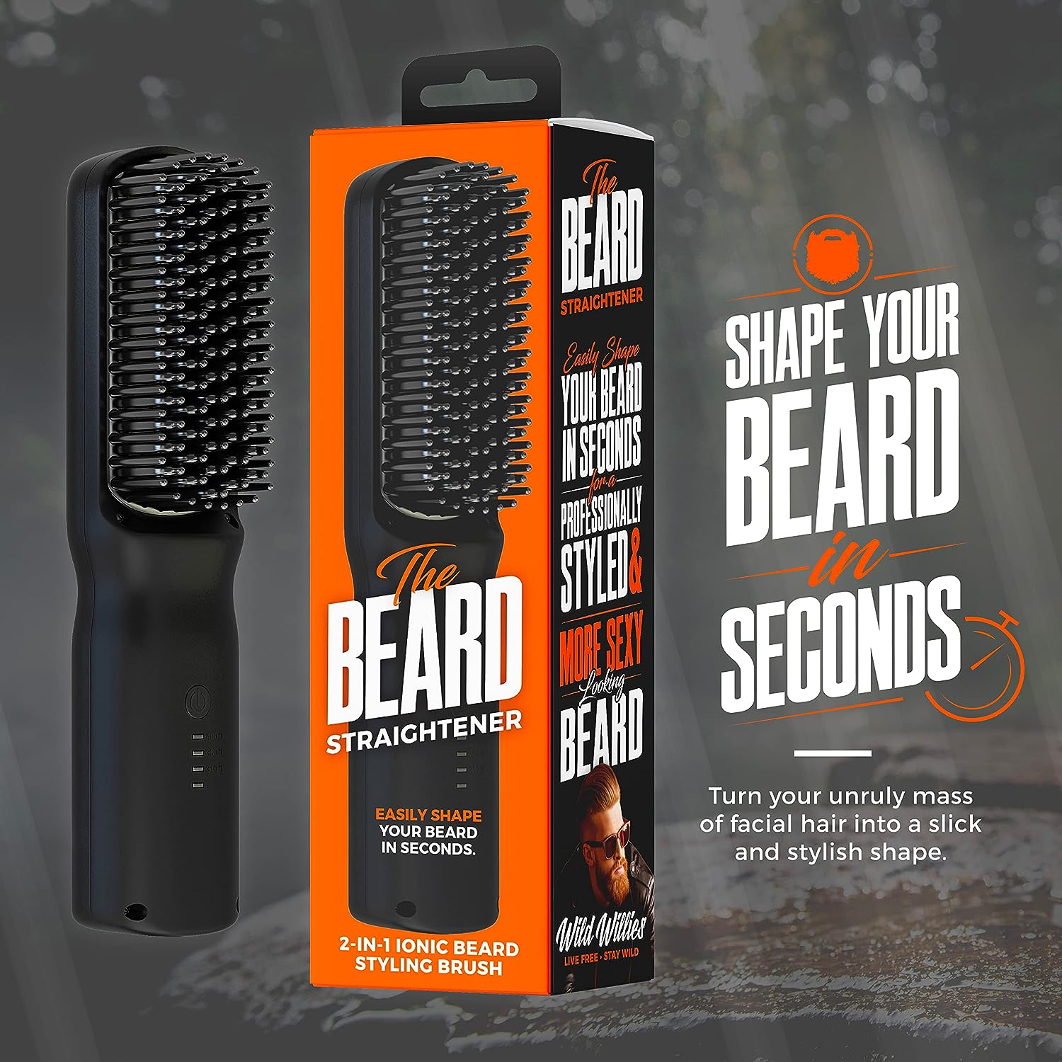 Wild Willie's Beard Straightener, 2-in-1 Beard Straightening Brush - image 4 of 11