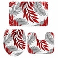 thumbnail image 2 of Red Willow Leaf Bathroom Rugs Set Abstract Art Leaves Botanical Lines Farmhouse Non Slip Absorbent Soft Bath Mats 3 Piece Set with Bathroom Rug, U-Shaped Floor Mat, Toilet Seat Cover Large Size, 2 of 9