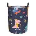 thumbnail image 2 of Uemuo Cartoon Dinosaur Scooter Sport Blue Pattern Circular Laundry Hamper Basket with handles,Collapsible laundry basket,Large capacity laundry hamper,Laundry Organizer-Medium, 2 of 8