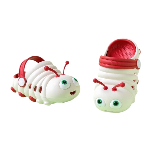 Guardurnaity Lindo Animal niños zuecos niño diapositiva cordones ajustables zuecos de jardín niño lindo tobogán de agua zapatillas animales Calzado Rojo 15cm