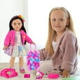 thumbnail image 4 of K.T. Fancy American 18 Inch Doll Clothes and Accessories, Doll Travel Suitcase Playset for Girls, Cute Travel Doll Clothes and Stuff for 18 Inch Doll (Not Include Doll), 4 of 7