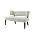 thumbnail image 5 of Inspired Home Alaya Cream White Linen Bench - Upholstered | Button Tufted, 5 of 11