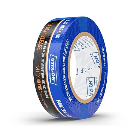 Painter’s Tape–1.5in / 1.41-inch x 60 yds Masking Tape Rolls – Paint Tape for Wall, Trim, Glass, Metal – Fine Line Tape for Precise Lines, Edges – Residue- Free Blue Painters Tape – Single …
