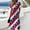 Dark Blue, variant on Elowen Elegant American 250th Anniversary Dresses For Women Short-sleeved V-neck Summer Fit & Flare Empire Dress Red S